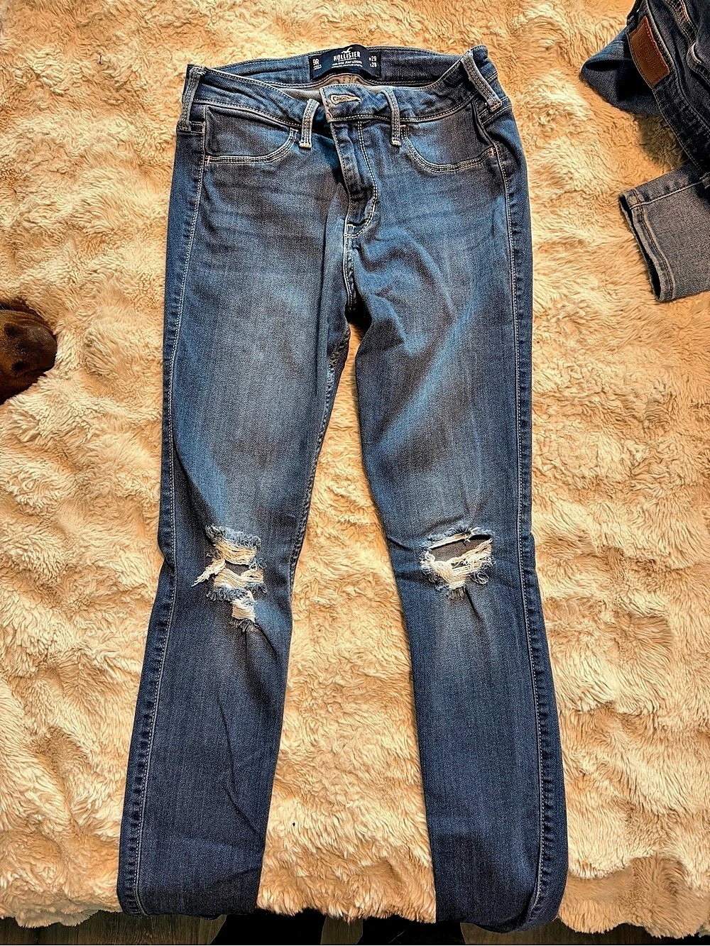 Hollister Ultra High-Rise Super Skinny Distressed Jeans Blue Jeans Waist 29